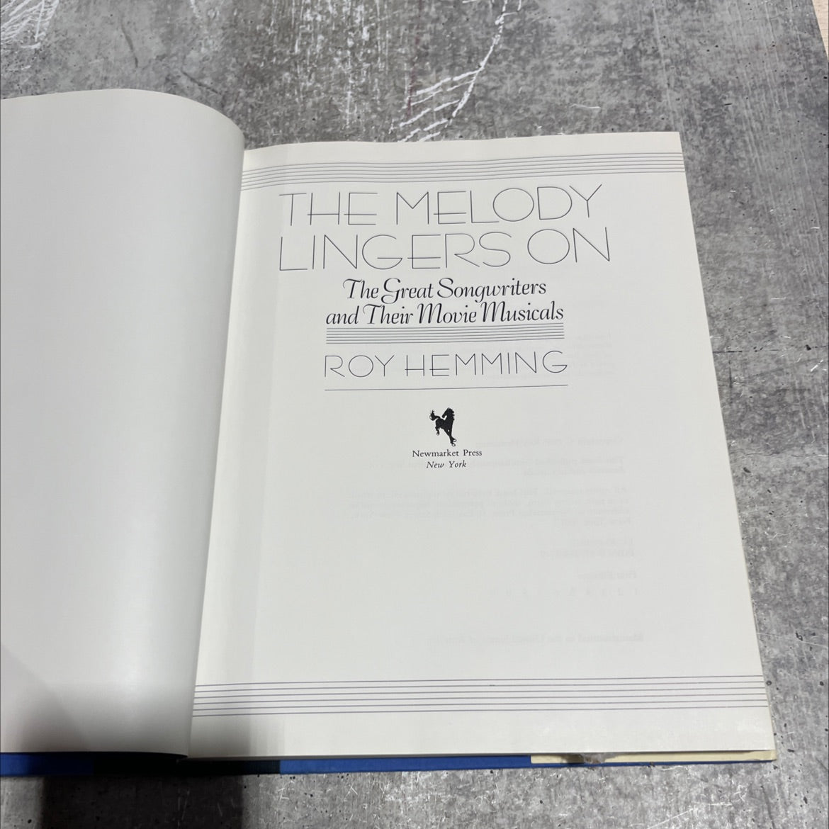 the melody lingers on the great songwriters and their movie musicals book, by roy hemming, 1986 Hardcover image 2
