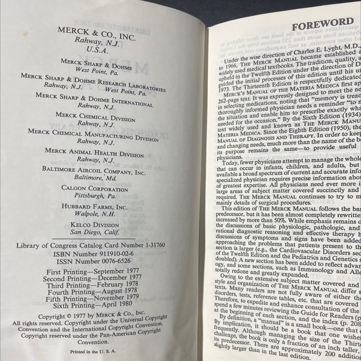 the merck manual of diagnosis and therapy book, by Robert Berkow, M.D., 1977 Hardcover image 3