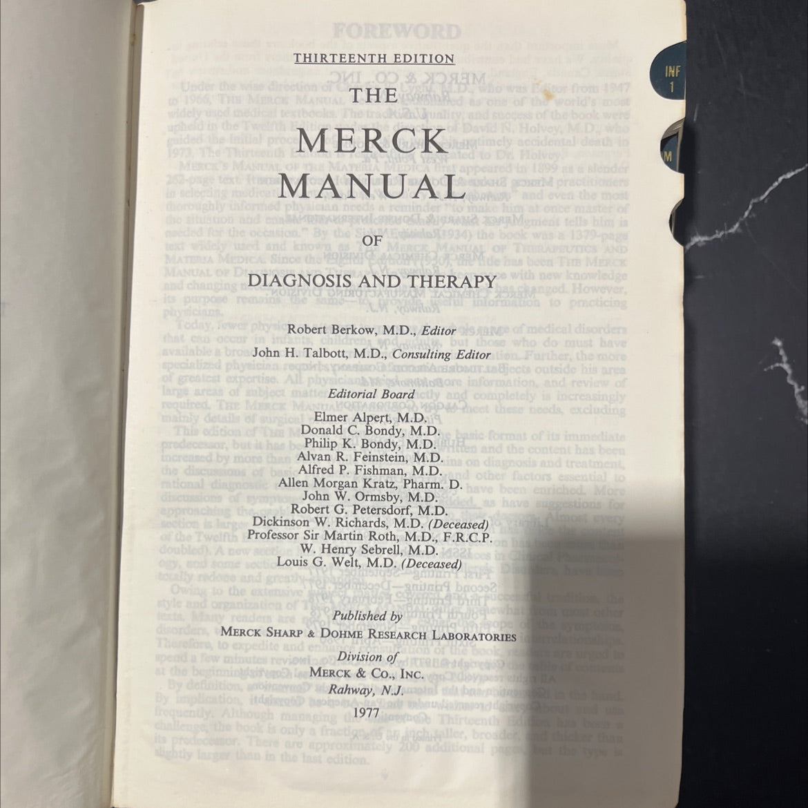 the merck manual of diagnosis and therapy book, by Robert Berkow, M.D., 1977 Hardcover image 2