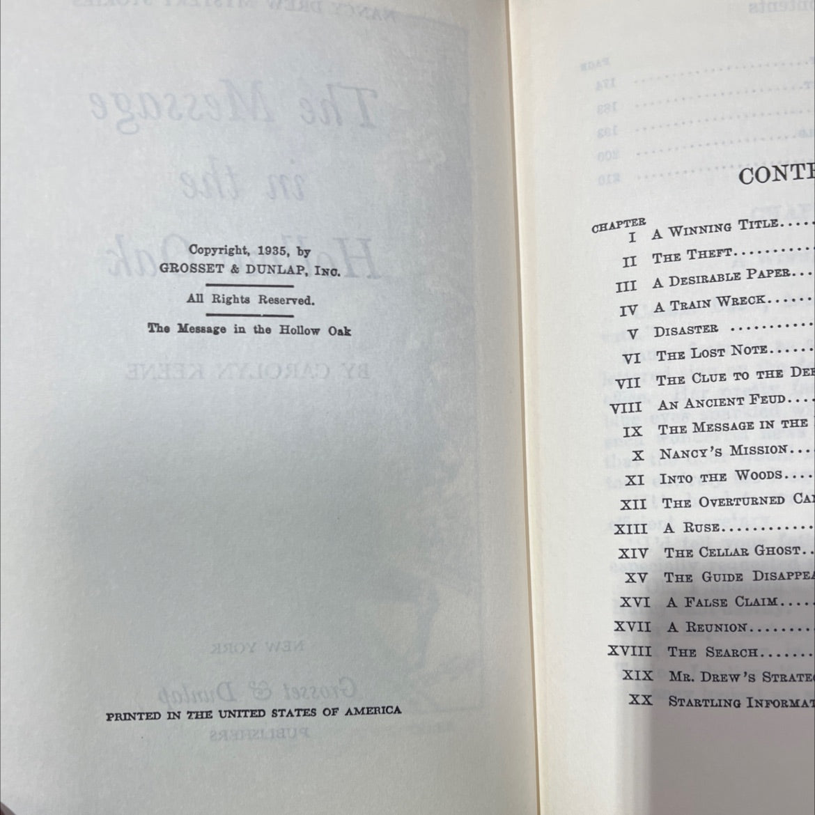 the message in the hollow oak book, by carolyn keene, 2018 Hardcover image 3