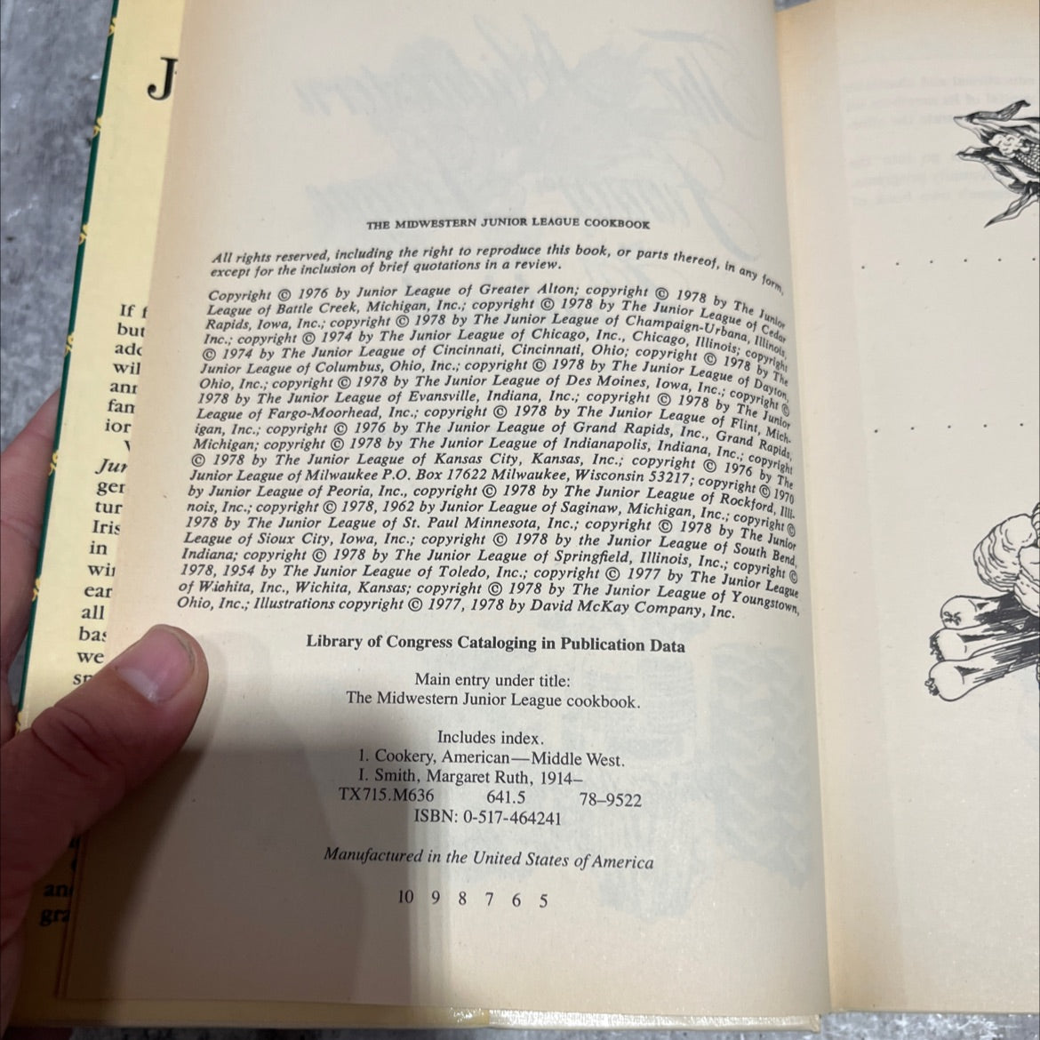 the midwestern junior league cookbook book, by ann seranne, 1978 Hardcover image 3
