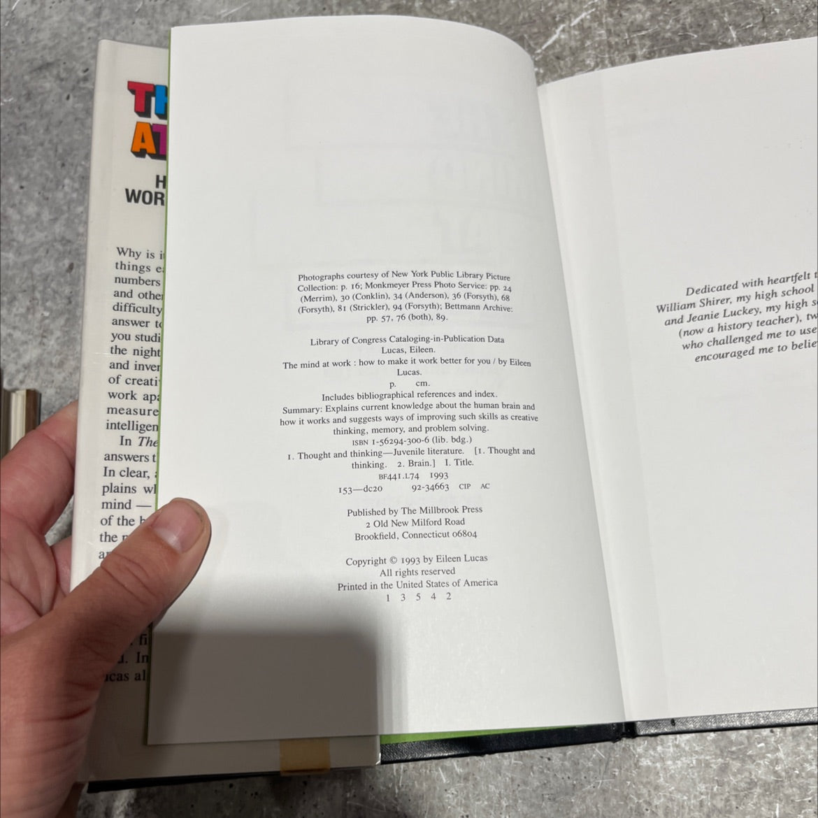 the mind at work how to make it work better for you book, by Eileen Lucas, 1993 Hardcover image 3