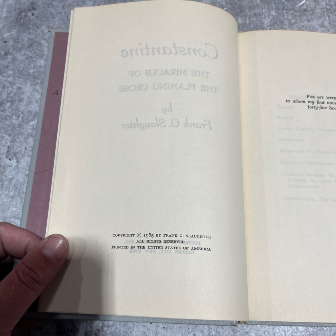 the miracle of the flaming cross book, by Frank G. Slaughter, 1965 Hardcover image 3