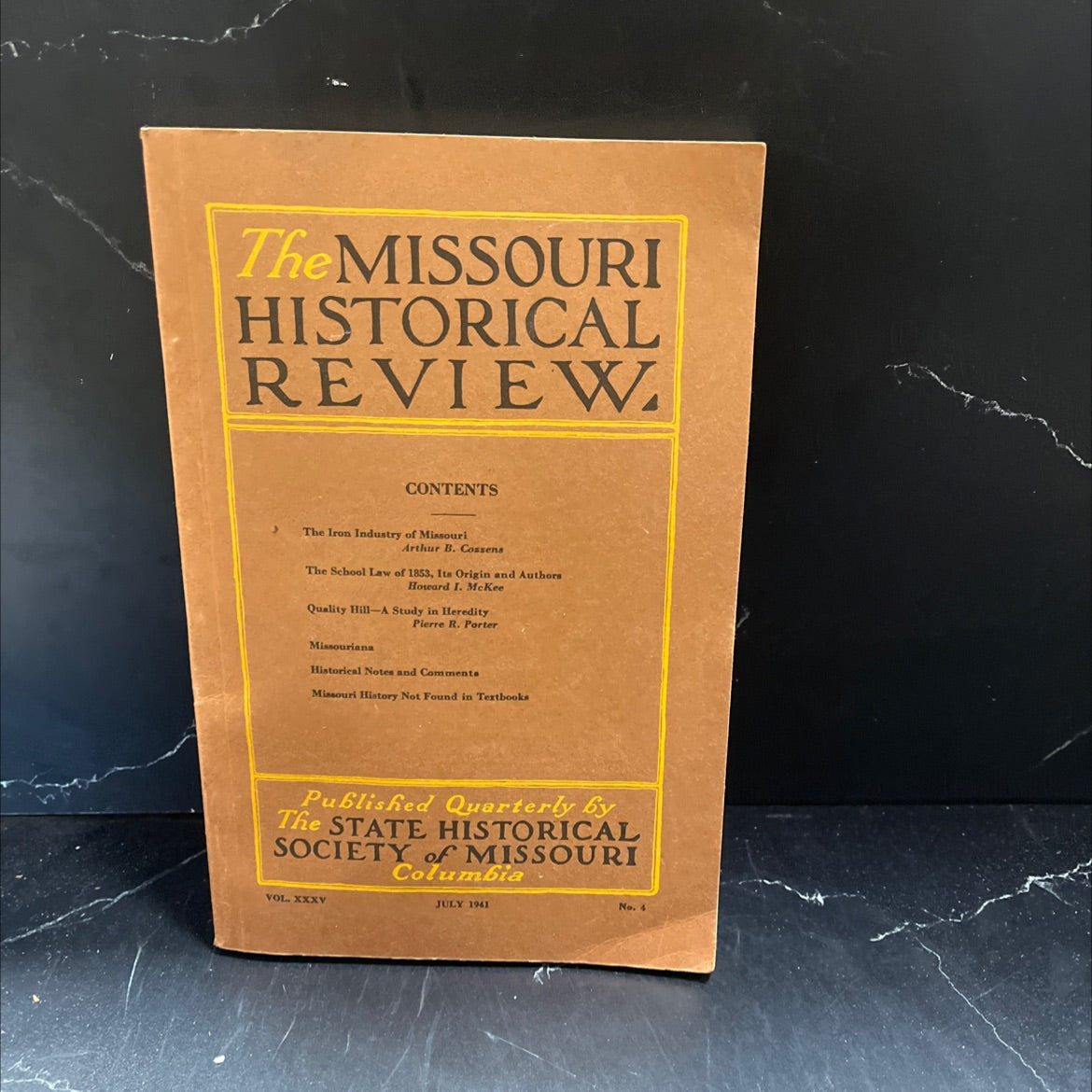 the missouri historical review vol. xxxv july 1941 no. 4 book, by unknown, 1941 Hardcover image 1
