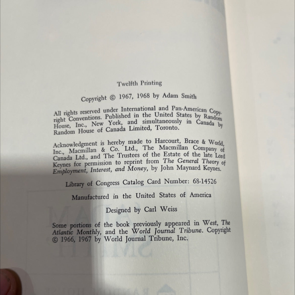 the money game book, by adam smith, 1968 Hardcover image 3