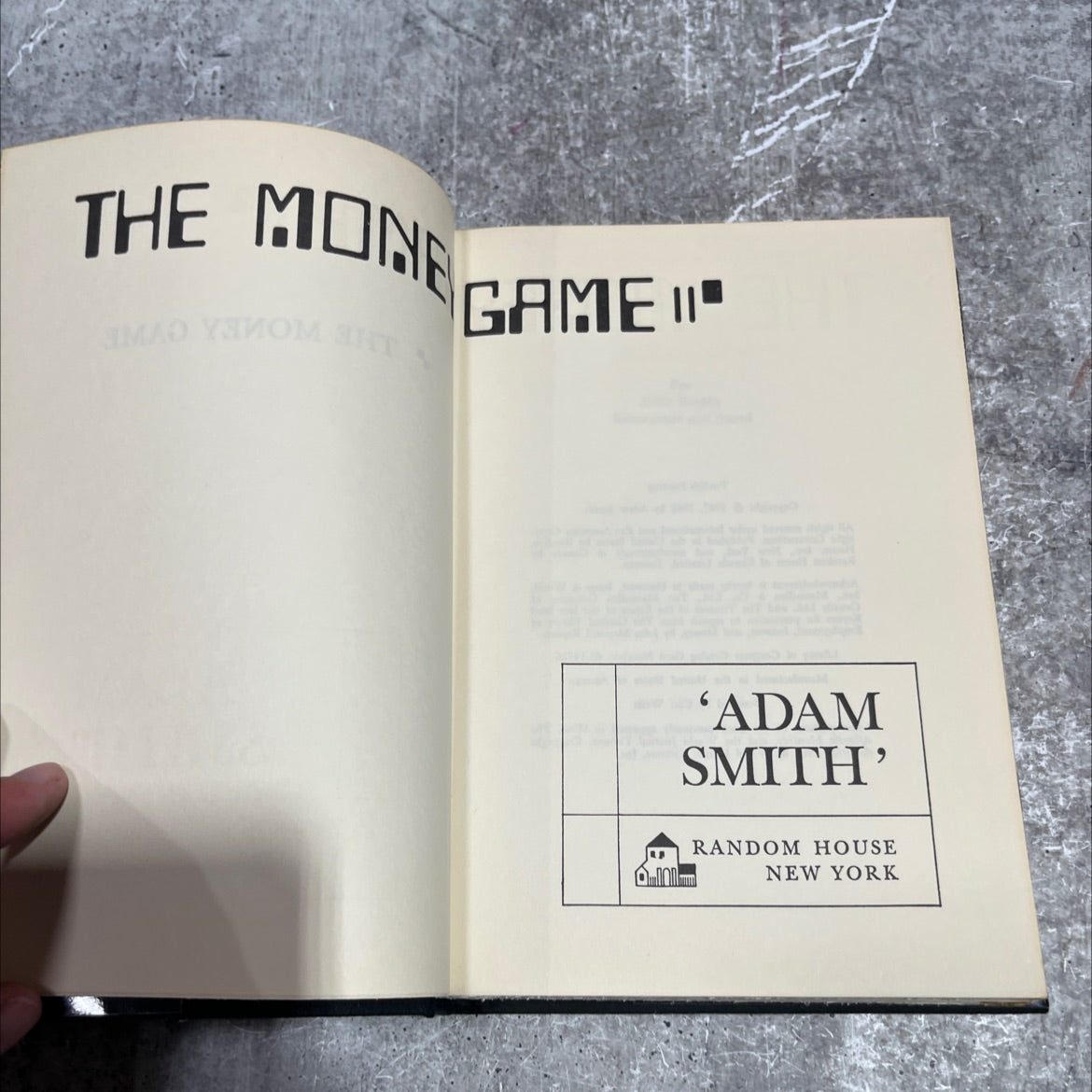 the money game book, by adam smith, 1968 Hardcover image 2