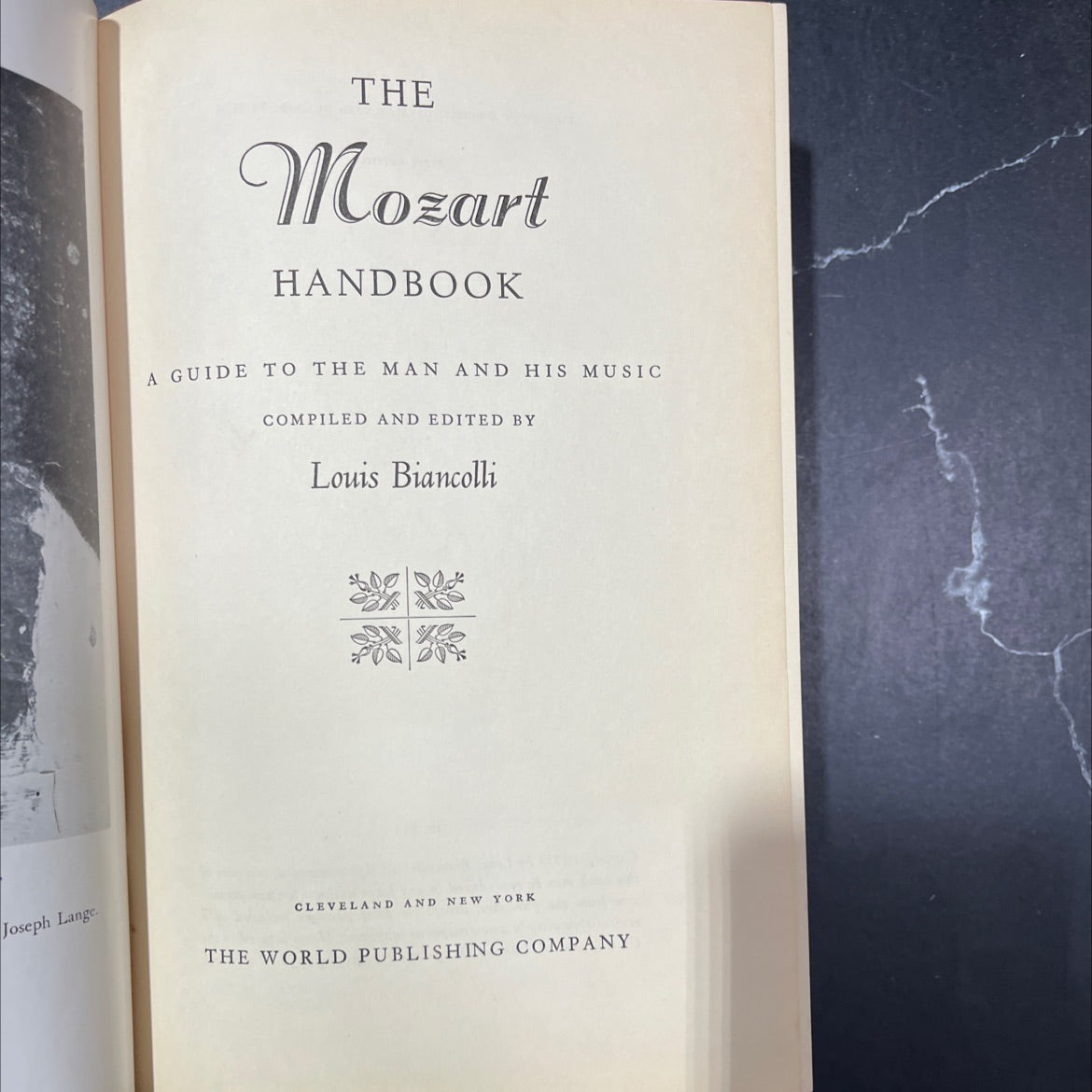 the mozart handbook a guide to the man and his music book, by louis biancolli, joseph lange, 1954 Hardcover image 2