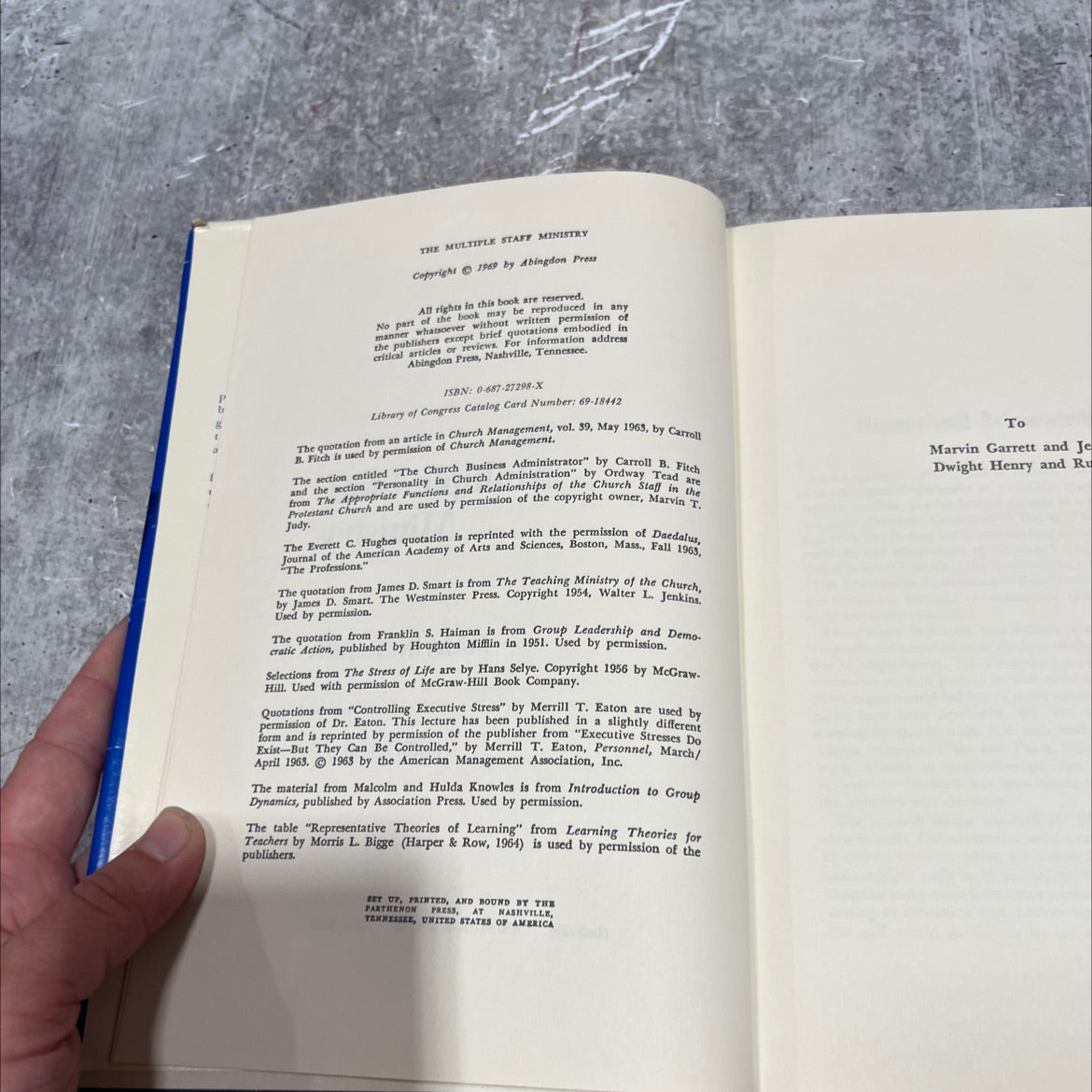 the multiple staff ministry book, by marvin t. judy, 1969 Hardcover image 3