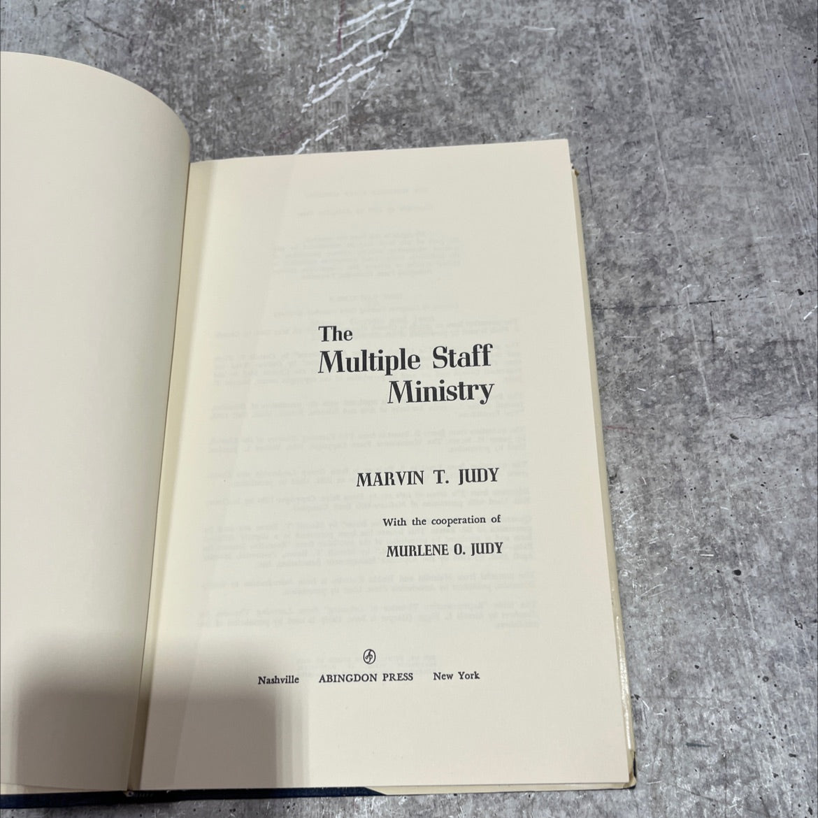 the multiple staff ministry book, by marvin t. judy, 1969 Hardcover image 2