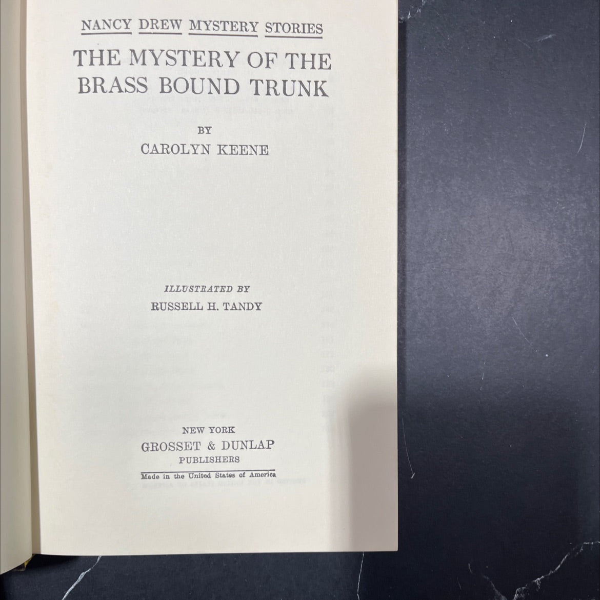 the mystery of the brass bound trunk book, by carolyn keene, 1940 Hardcover image 2
