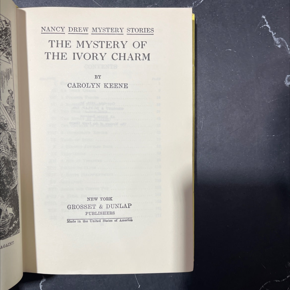 the mystery of the ivory charm book, by carolyn keene, 1936 Hardcover image 2