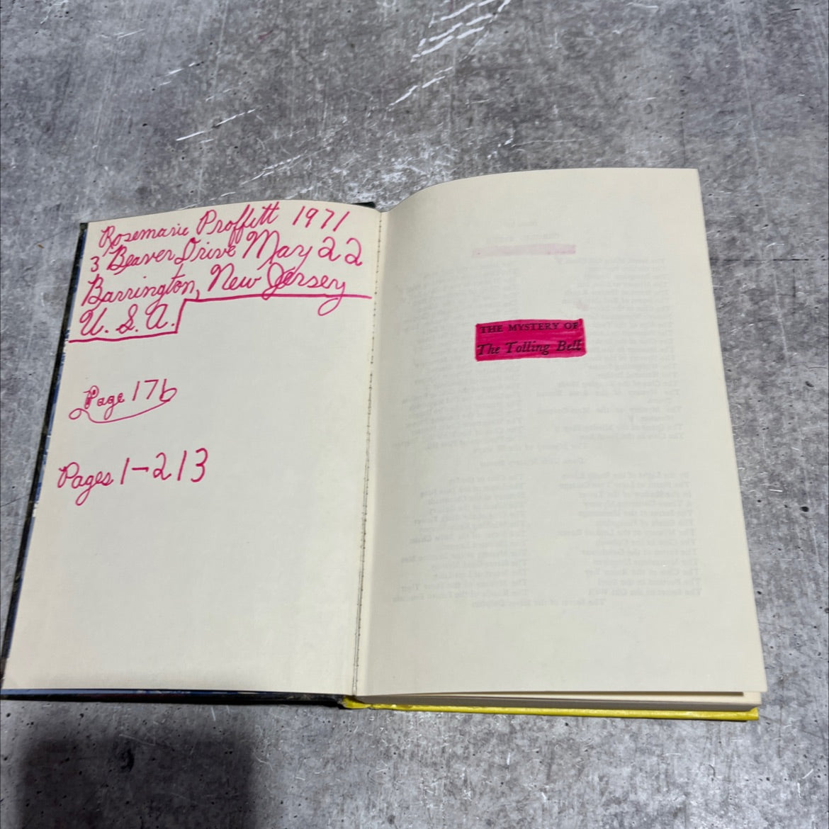 the mystery of the tolling bell book, by carolyn keene, 1971 Hardcover image 4