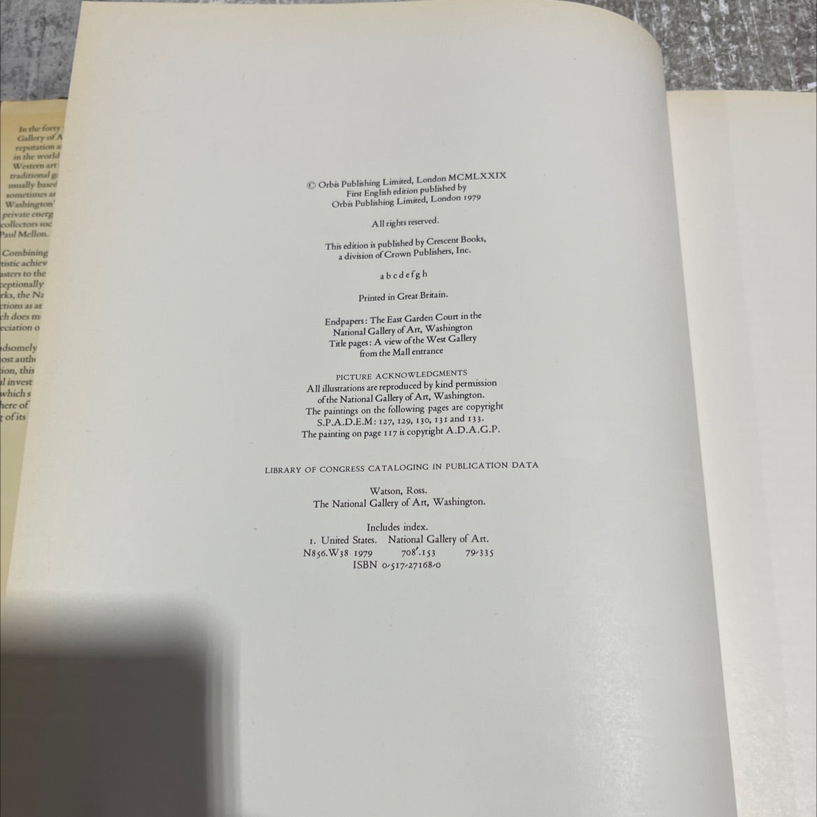 the national gallery of art, washington book, by Ross Watson, 1979 Hardcover image 3