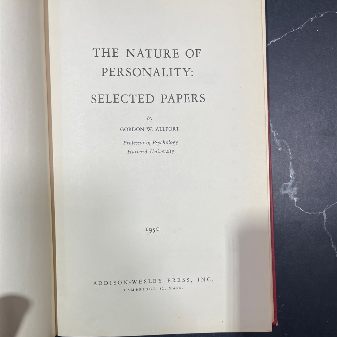 the nature of personality: selected papers book, by gordon w. allport, 1950 Hardcover image 2