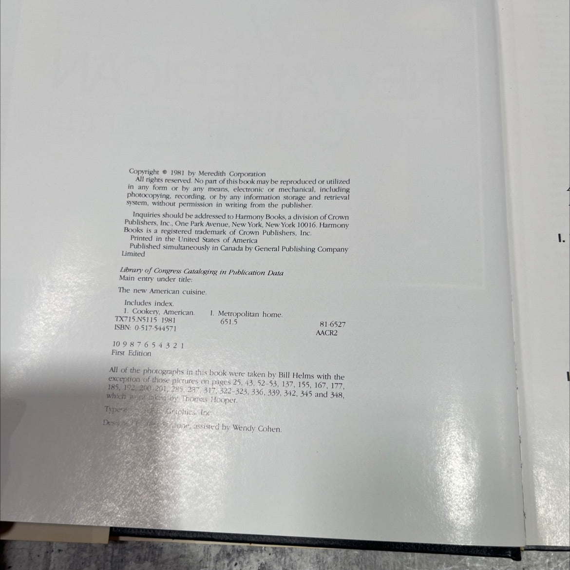 the new american cuisine book, by editors of metropolitan home, 1981 Hardcover image 3