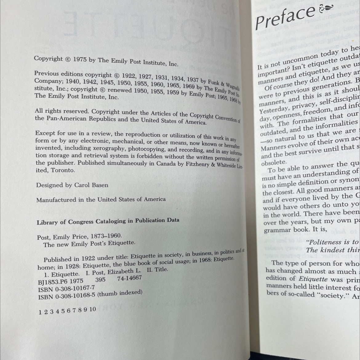 the new emily post's etiquette book, by elizabeth l. post, 1975 Hardcover image 3