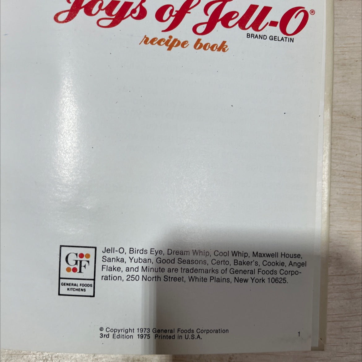 the new joys of jell-o recipe book book, by unknown, 1975 Hardcover, Vintage image 3