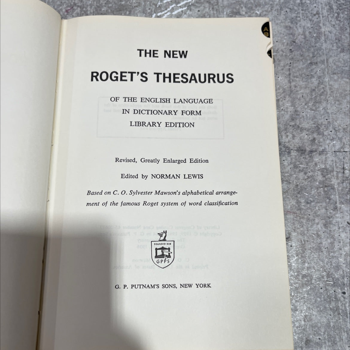 the new roget's thesaurus of the english language in dictionary form library edition book, by norman lewis, 1964 image 2