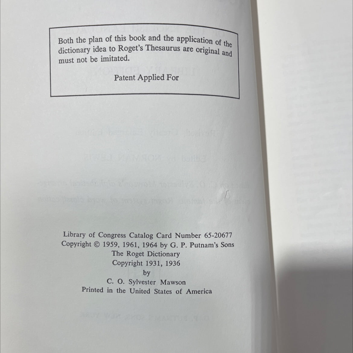 the new roget's thesaurus of the english language in dictionary form book, by norman lewis, 1964 Hardcover image 3