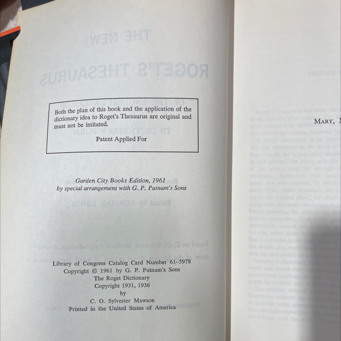 the new roget's thesaurus of the english language book, by norman lewis, 1961 Hardcover image 3