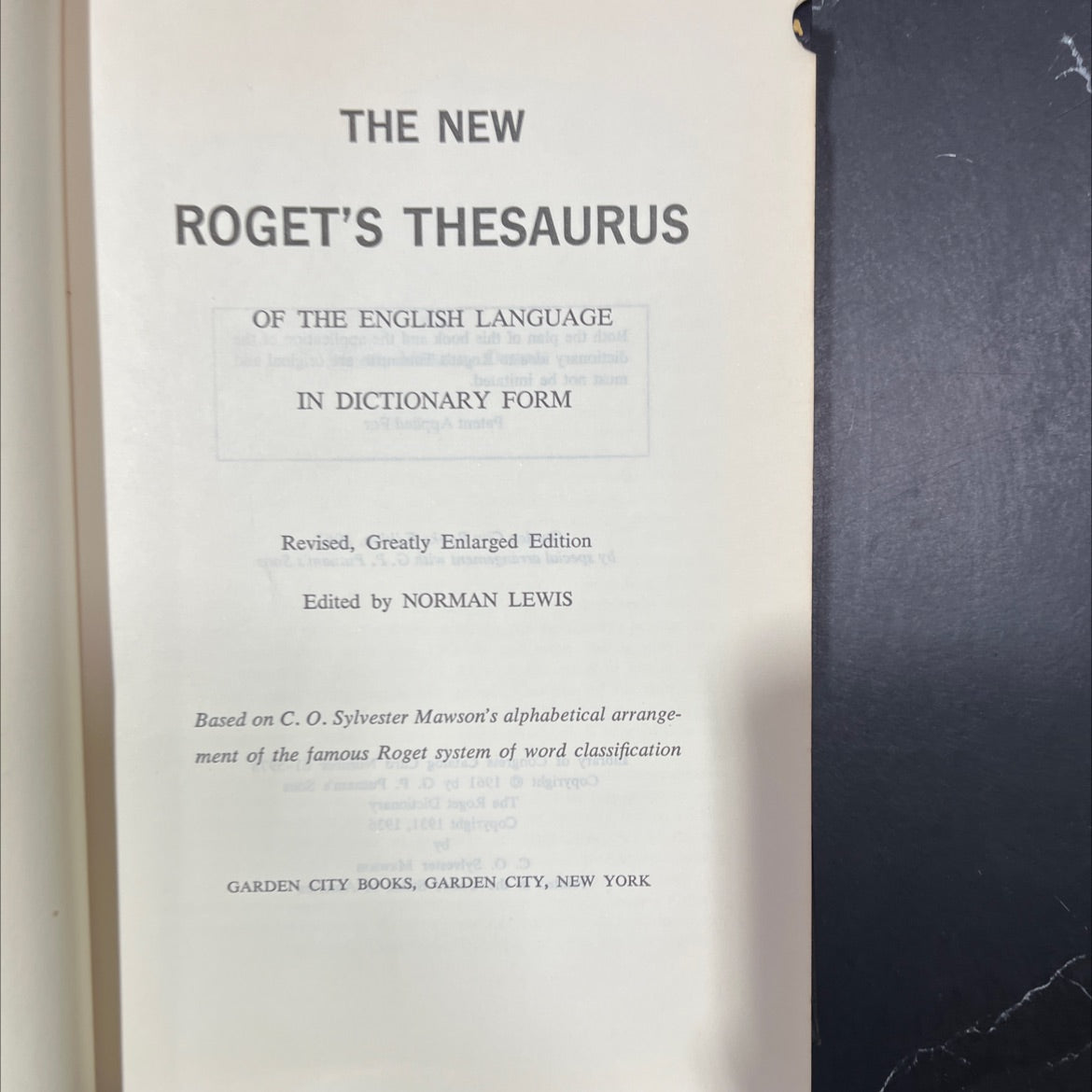 the new roget's thesaurus of the english language book, by norman lewis, 1961 Hardcover image 2