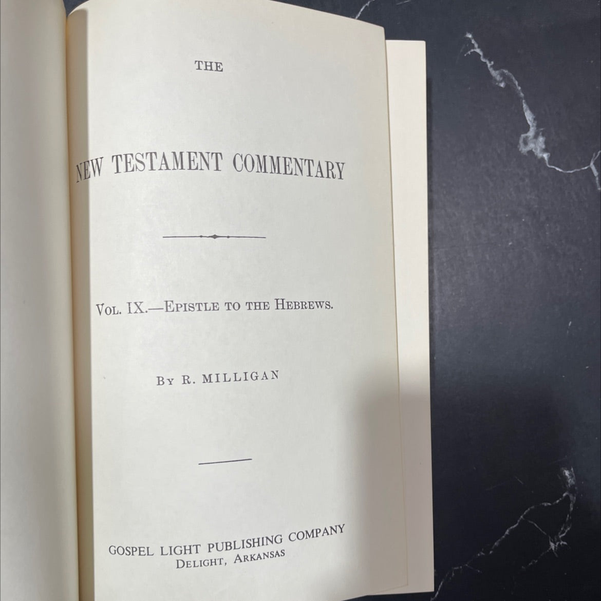 the new testament commentary vol. ix.-epistle to the hebrews book, by r. milligan, 1970 Hardcover image 2