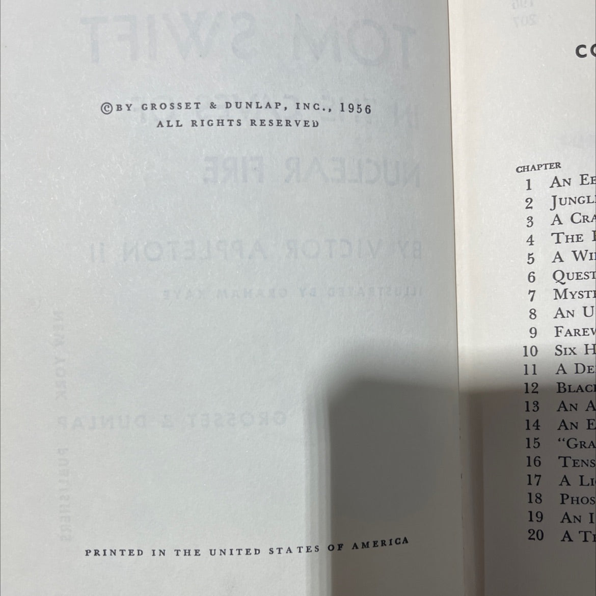 the new tom swift jr. adventures tom swift in the caves of nuclear fire book, by victor appleton ii, 1956 Hardcover image 3