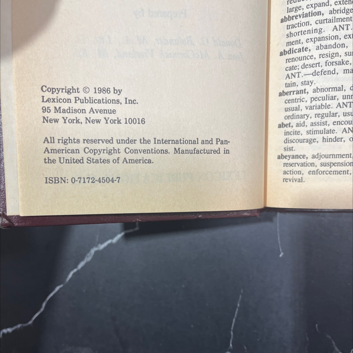 the new webster's thesaurus vest pocket edition book, by donald o. bolander, m.a., litt. d. jean a. mccormick vreeland, image 3
