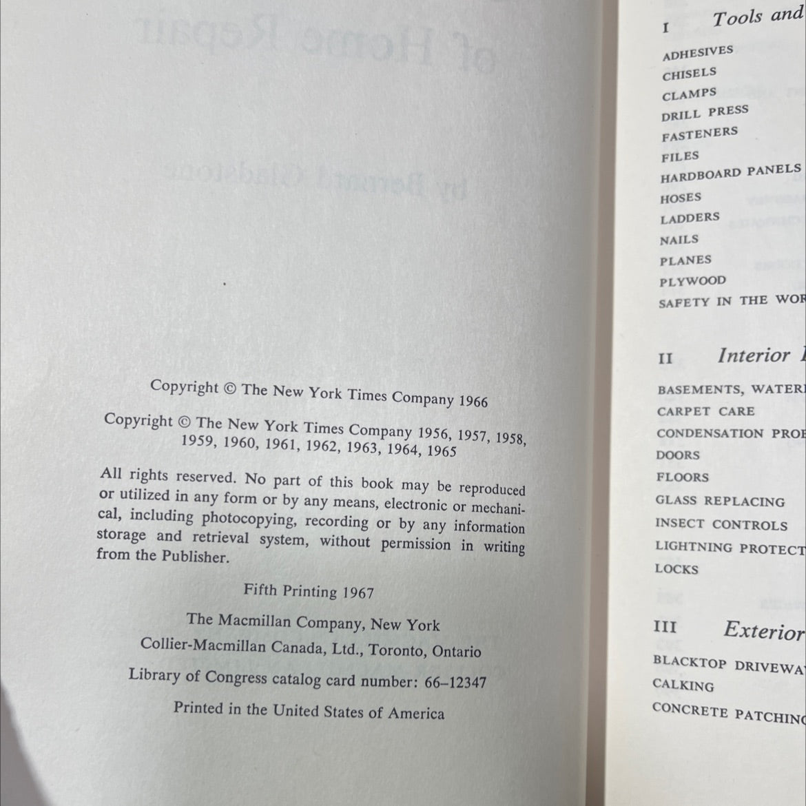 the new york times complete manual of home repair book, by bernard gladstone, 1967 Hardcover image 3