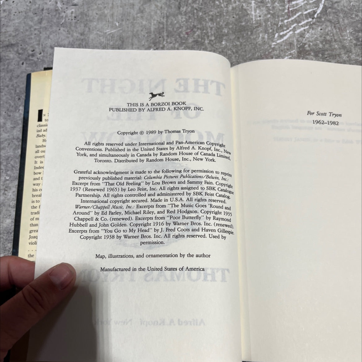 the night of the moonbow book, by thomas tryon, 1989 Hardcover image 3