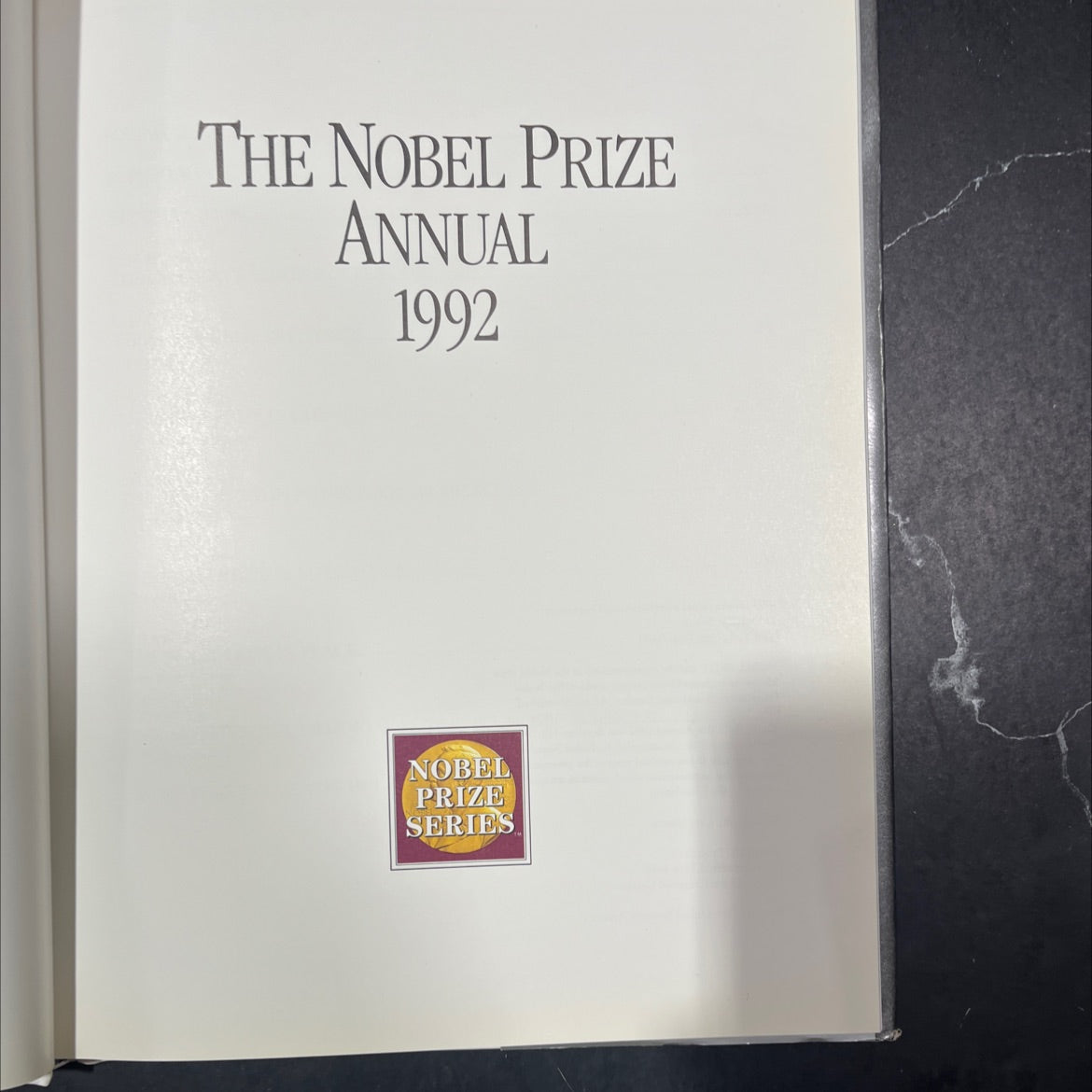 the nobel prize annual 1992 book, by unknown, 1993 Hardcover image 2