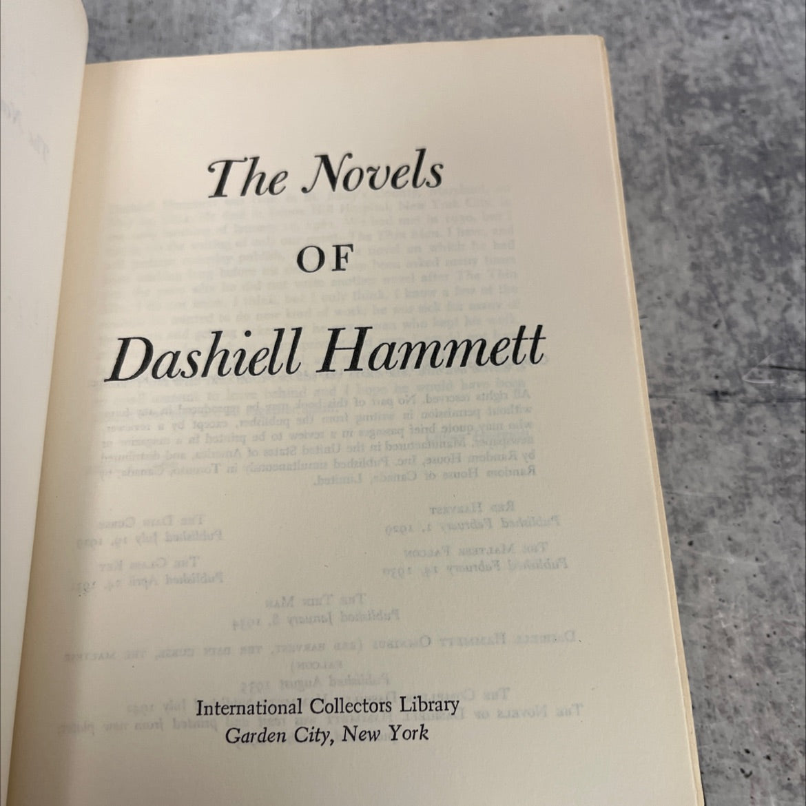 the novels of dashiell hammett book, by dashiell hammett, 1965 Hardcover image 2