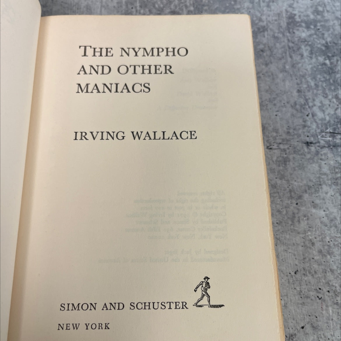 the nympho and other maniacs book, by irving wallace, 1971 Hardcover image 2