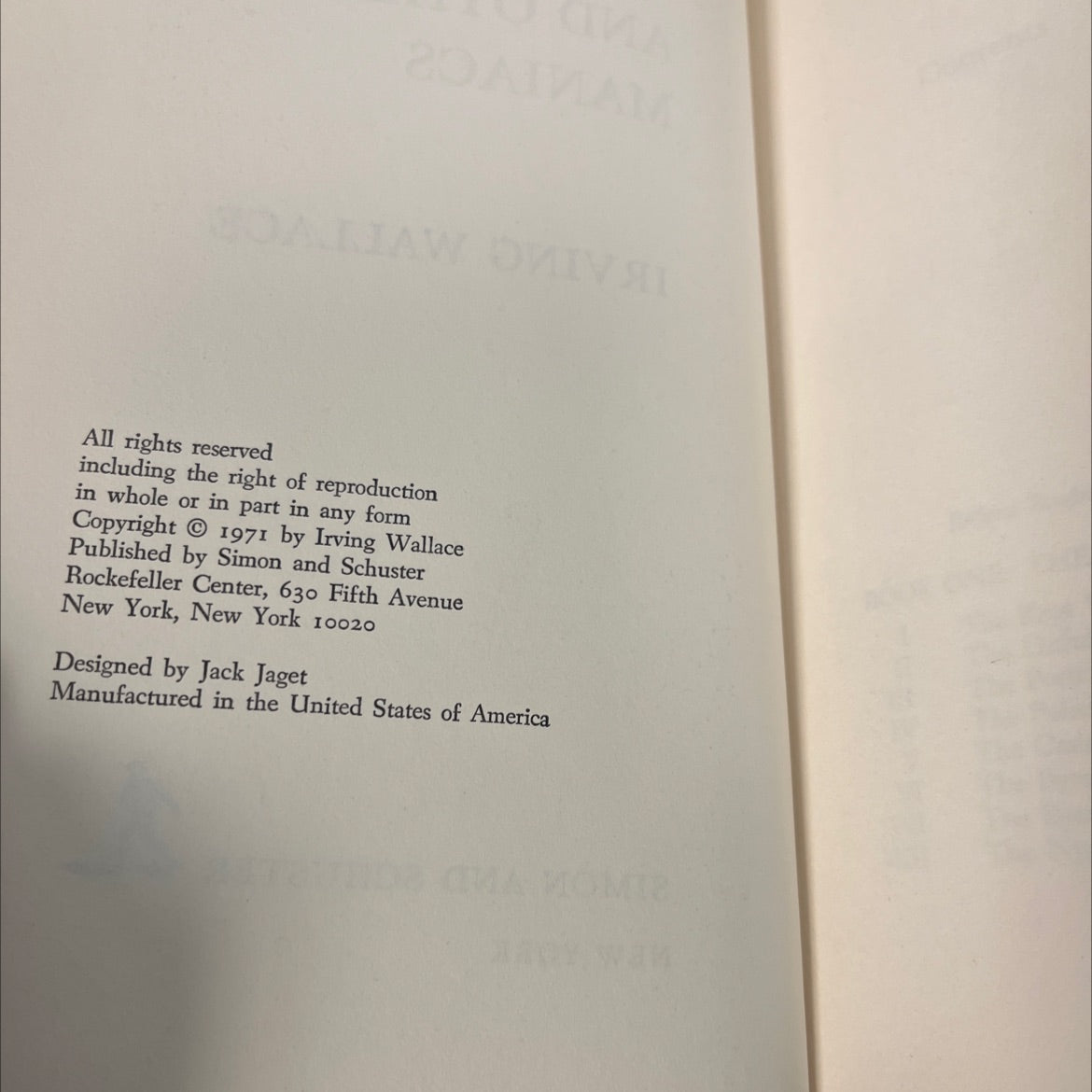 the nympho and other maniacs book, by irving wallace, 1971 Hardcover image 3