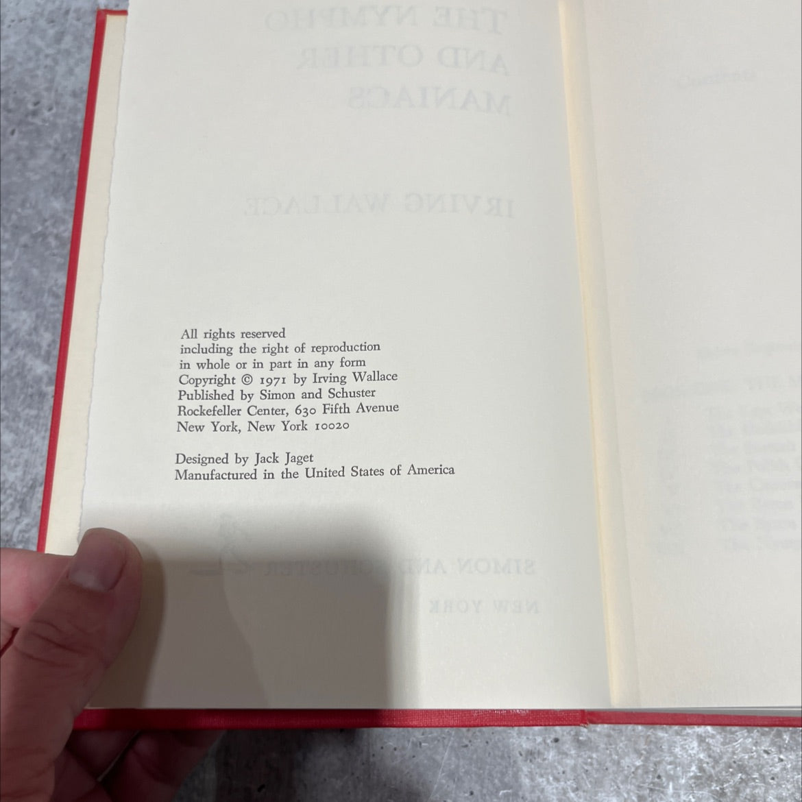 the nympho and other maniacs book, by irving wallace, 1971 Hardcover image 3