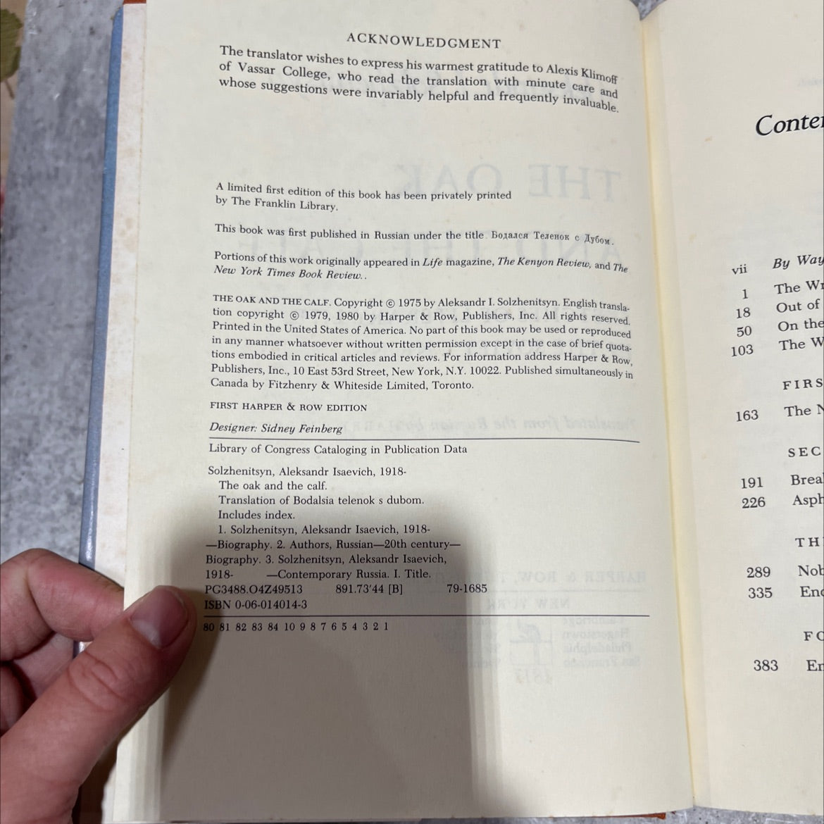 the oak and the calf book, by Aleksandr I. Solzhenitsyn, 1980 Hardcover image 3