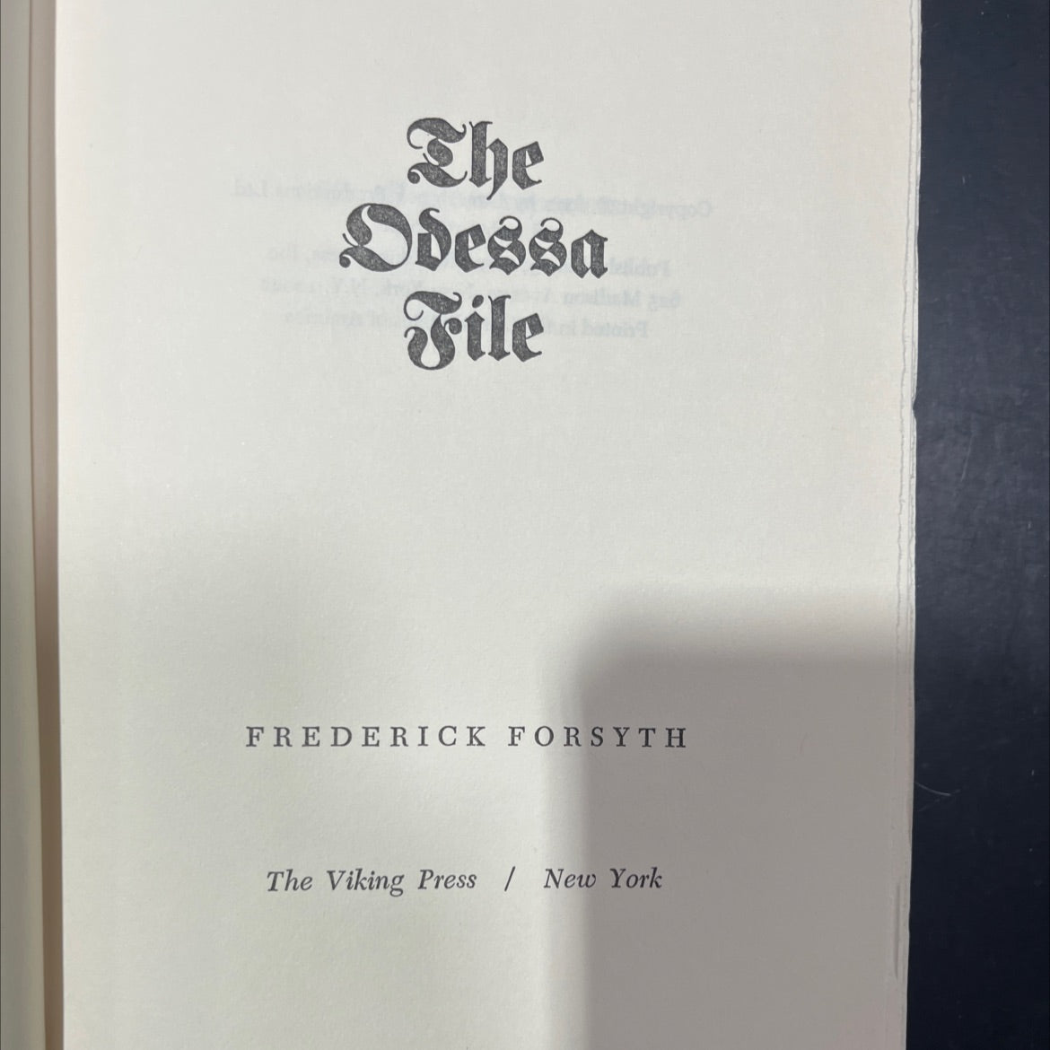 the odessa file book, by frederick forsyth, 1972 Hardcover image 2