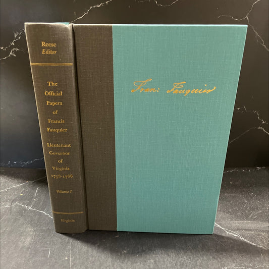 the official papers of francis fauquier lieutenant governor of virginia 1758-1768 book, by george reese, 1980 Hardcover image 1