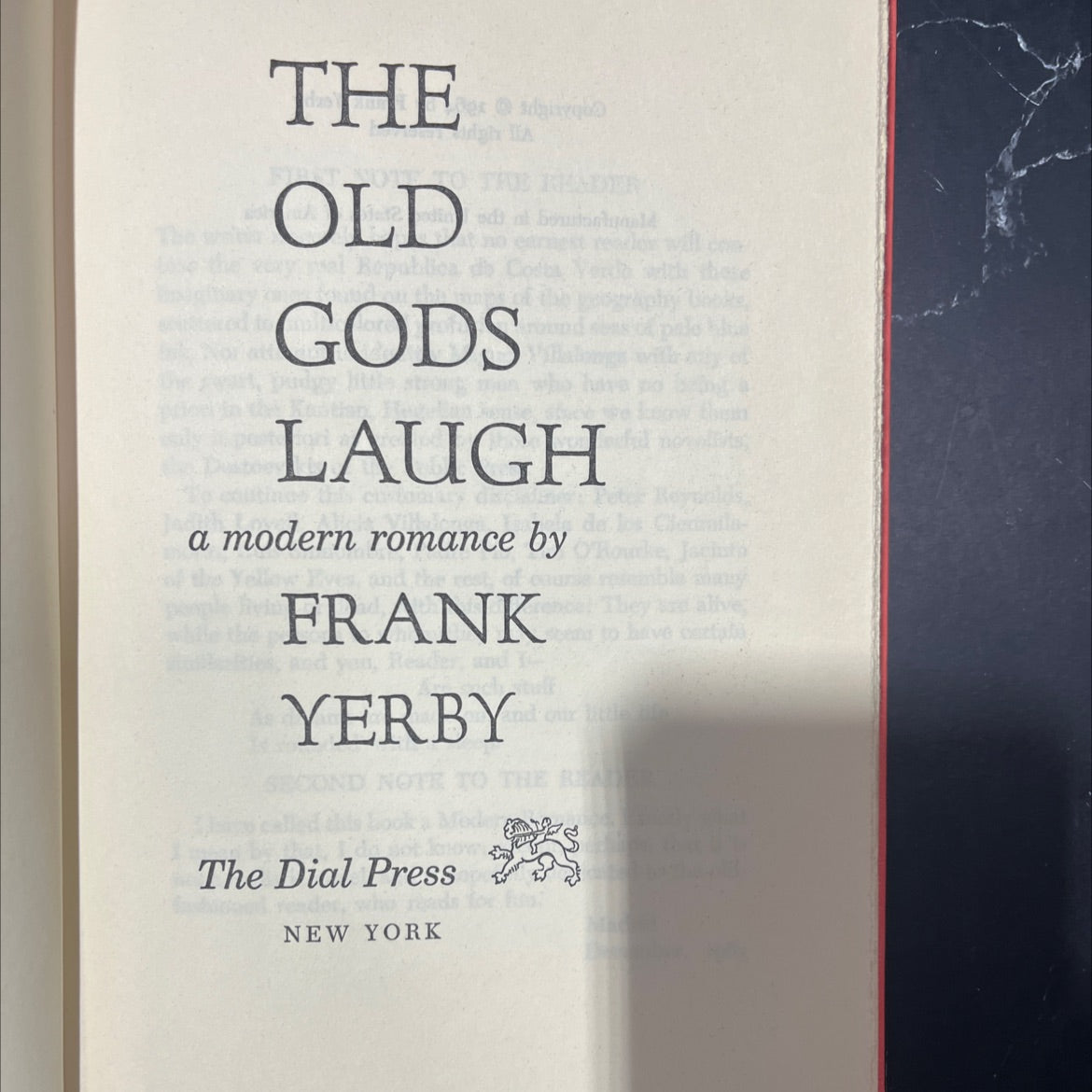 the old relaper dibo gods reader laugh book, by frank yerby, 1964 Hardcover image 2