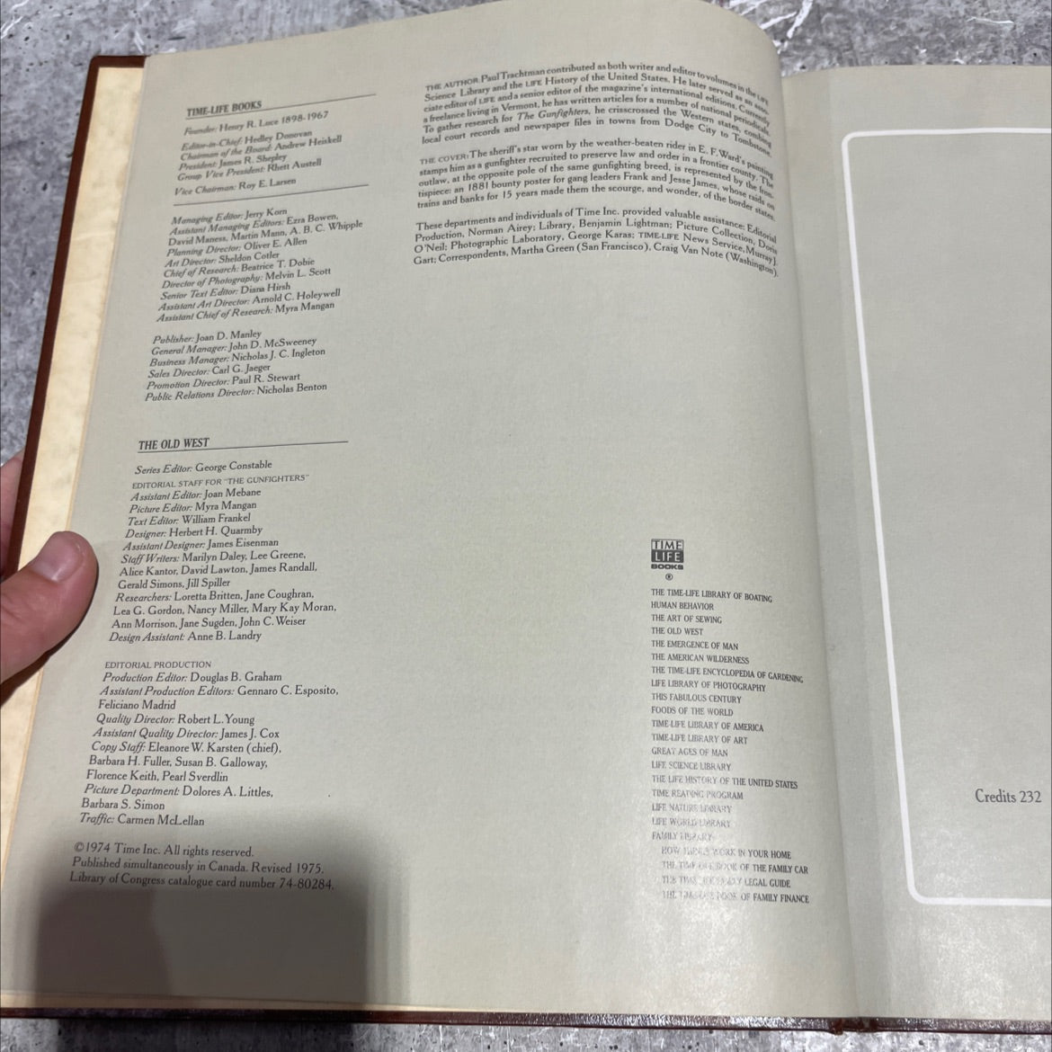 the old west the gunfighters book, by paul trachtman, 1975 Hardcover image 3