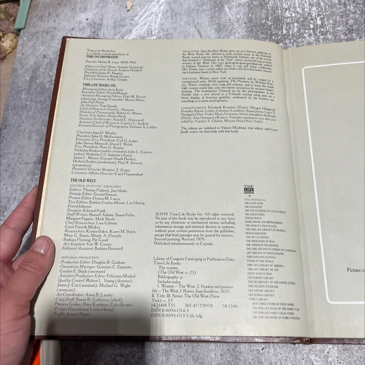 the old west the women book, by Joan Swallow Reiter, 1979 Hardcover image 3