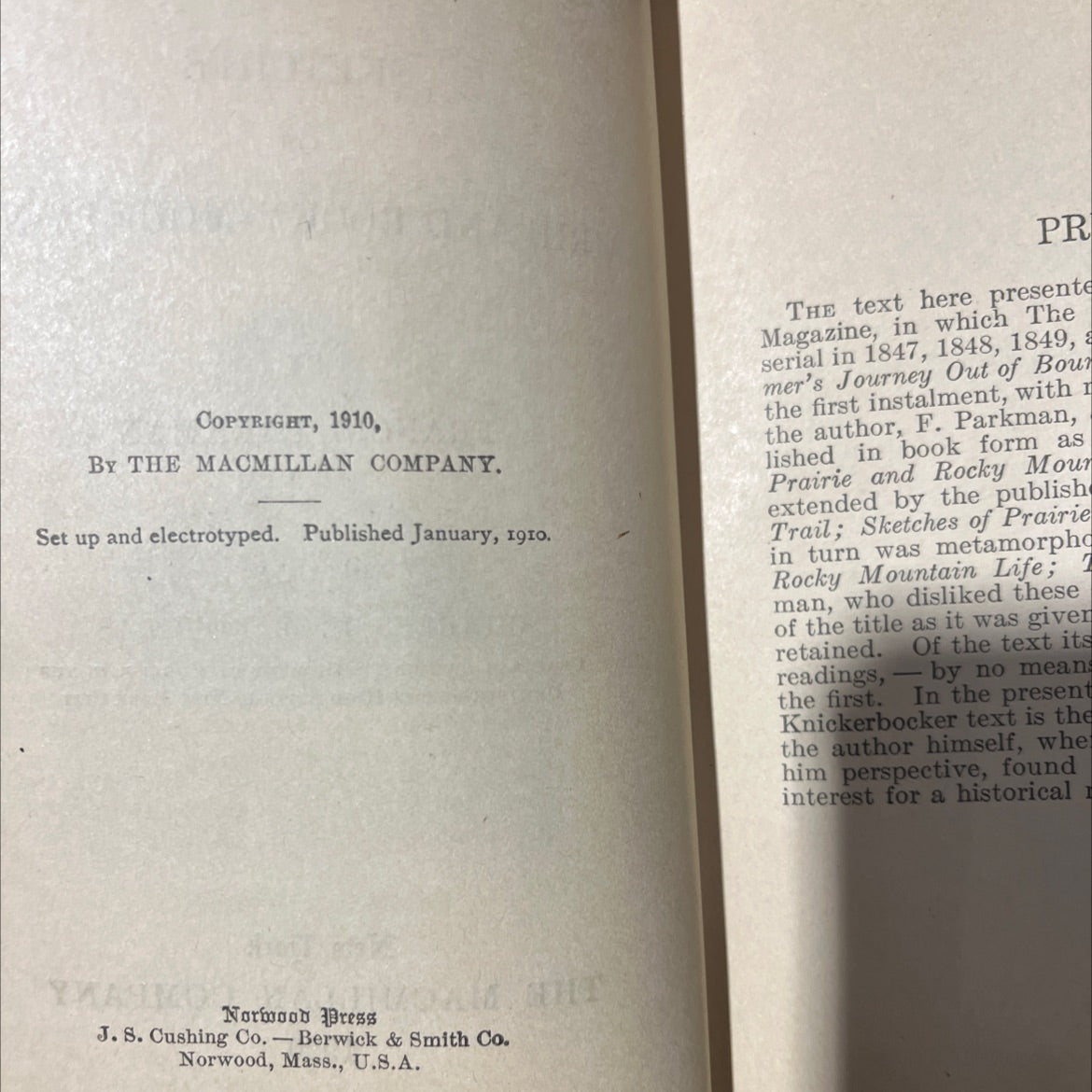 the oregon trail sketches of prairie and rocky-mountain life book, by francis parkman, 1920 Hardcover image 3