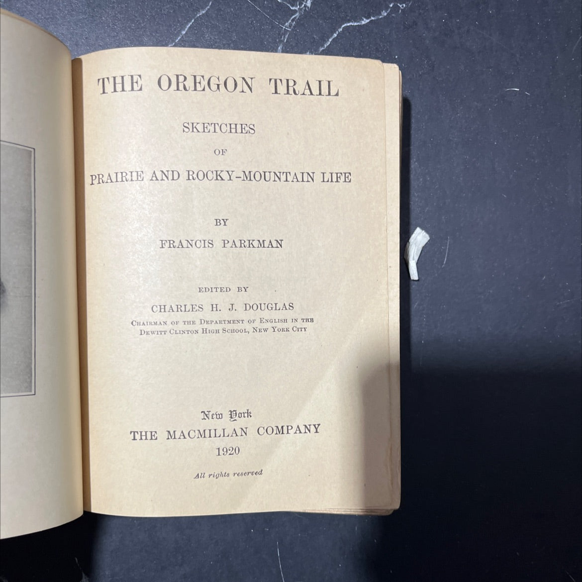 the oregon trail sketches of prairie and rocky-mountain life book, by francis parkman, 1920 Hardcover image 2