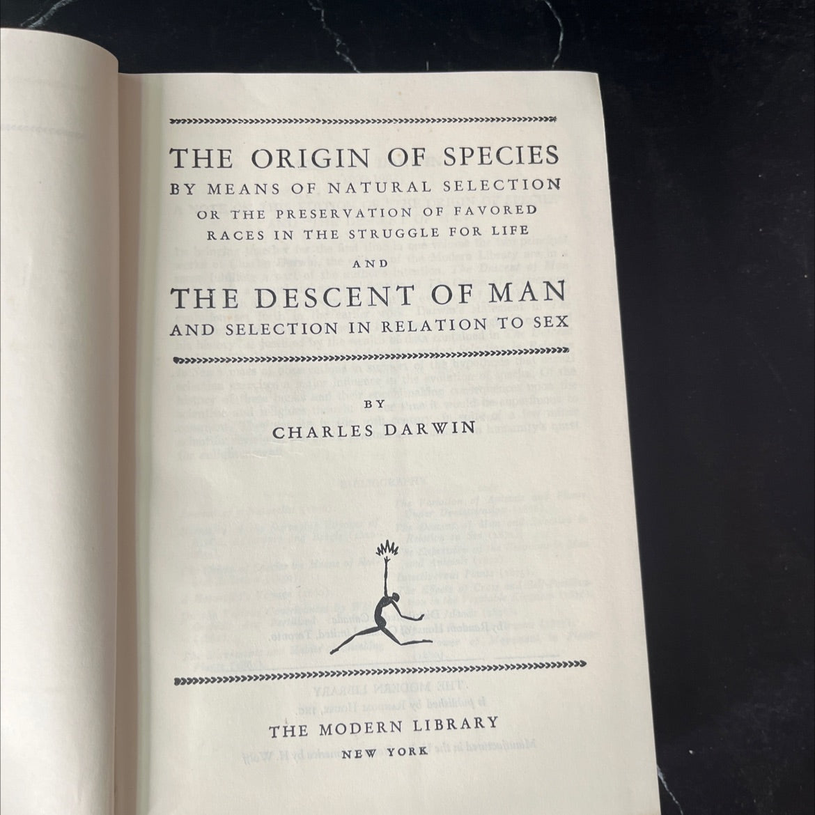 the origin of species and the descent of man book, by charles darwin, 1970 Hardcover image 3