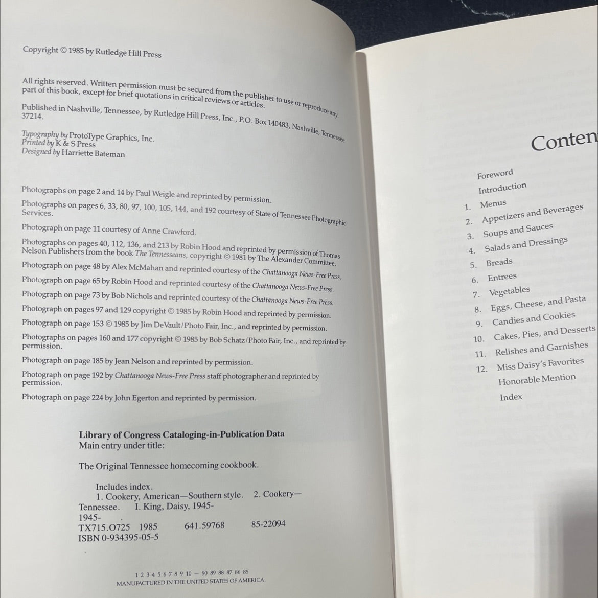 the original tennessee homecoming cookbook book, by Daisy King, 1985 Hardcover image 3