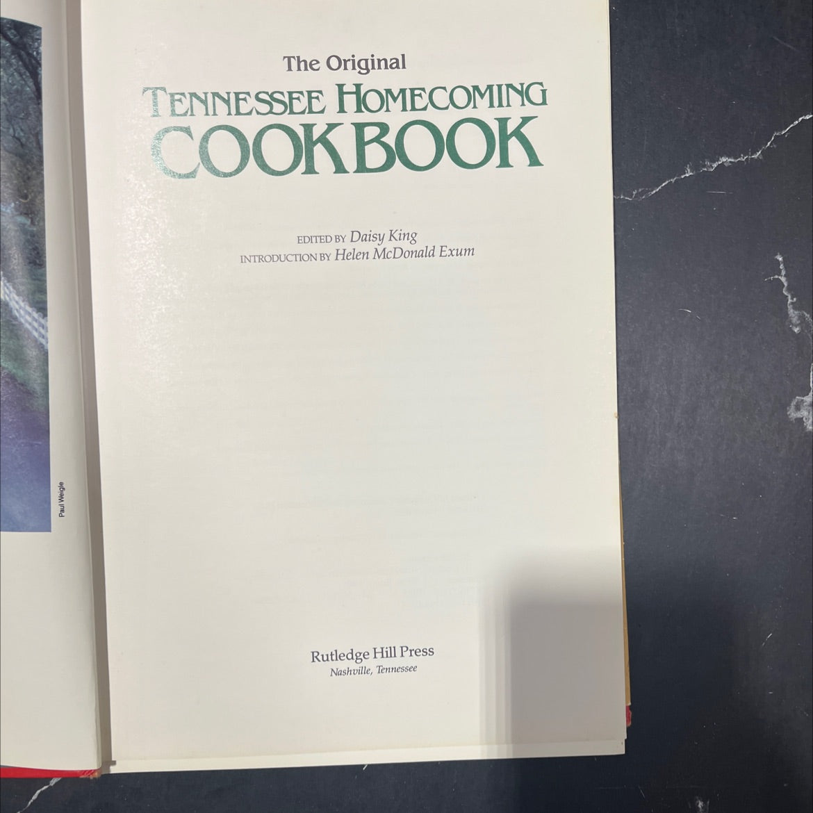 the original tennessee homecoming cookbook book, by Paul Weigle, 1985 Hardcover image 2