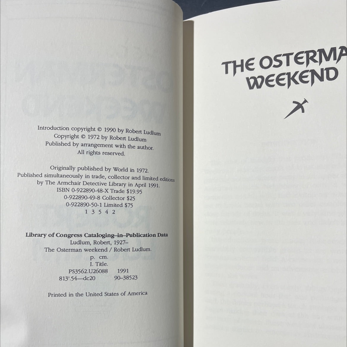 the osterman weekend book, by Robert Ludlum, 1991 Hardcover image 3