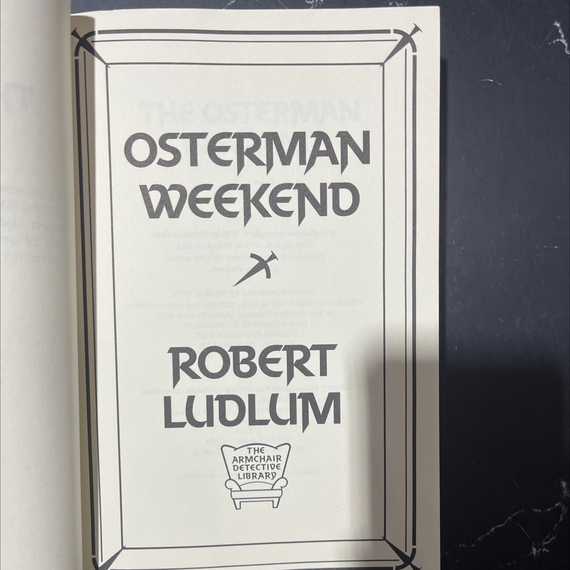 the osterman weekend book, by Robert Ludlum, 1991 Hardcover image 2