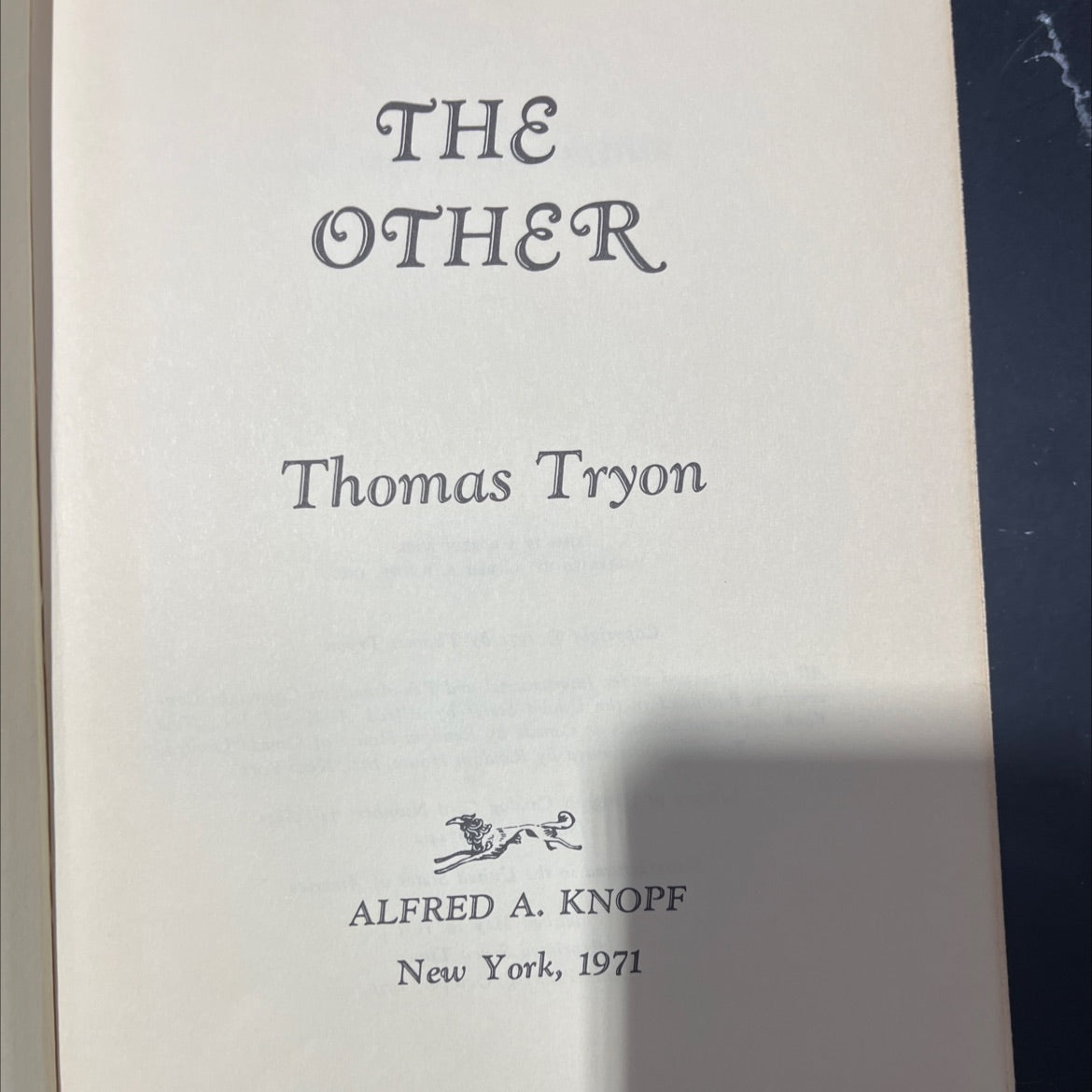 the other book, by Thomas Tryon, 1971 Hardcover image 2