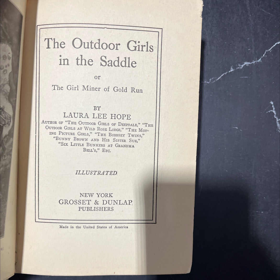 the outdoor girls in the saddle or the girl miner of gold run book, by laura lee hope, 1922 Hardcover image 2